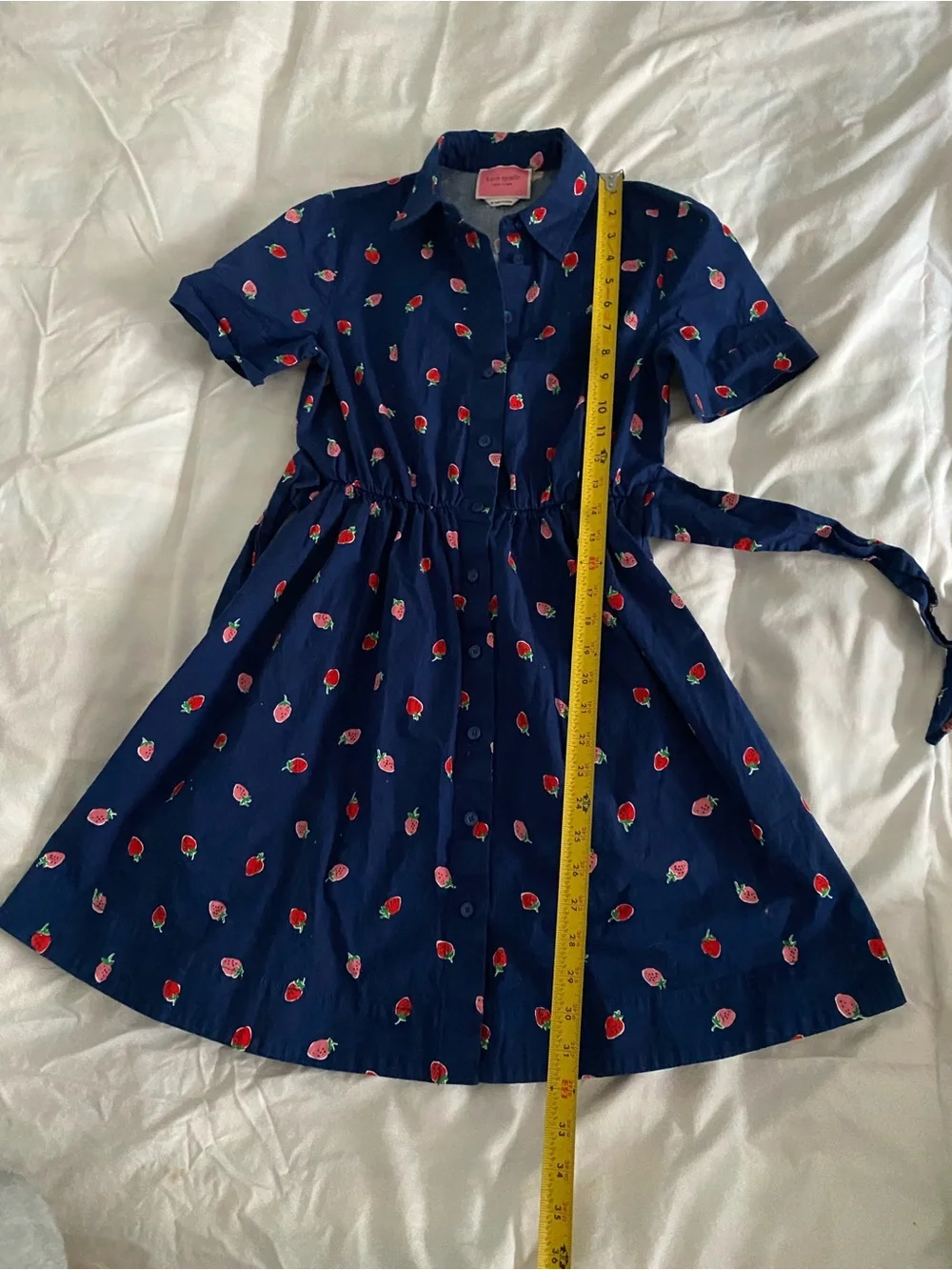 Kate spade Navy Button-Front Strawberry Print Shirt Dress